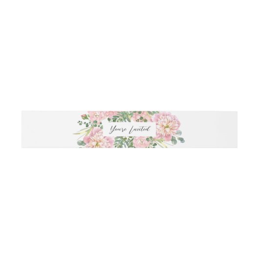 Hydrangea Roos Roze Waterverf Bloemen Uitnodigingen Wikkel (Vlak)