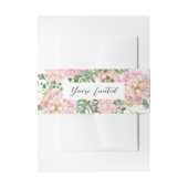 Hydrangea Roos Roze Waterverf Bloemen Uitnodigingen Wikkel (Voorkant Voorbeeld)