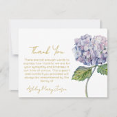 Hydrangea rouwkaart dank je wel bedankkaart (Voorkant)