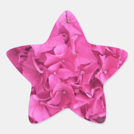 Hydrangea roze bloemenpatroon ster sticker