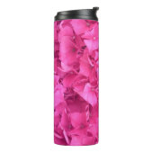 Hydrangea roze bloemenpatroon thermosbeker (Gedraaid links)