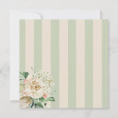 Hydrangea Rozen Floral Lace Sage Green Wedding Kaart (Achterkant)