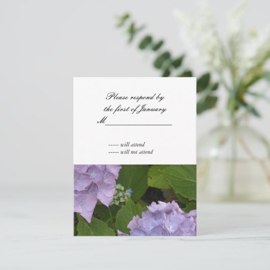 Hydrangea RSVP-antwoordkaart RSVP Kaartje (Staand voorkant)