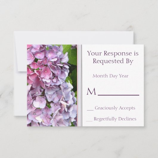 Hydrangea RSVP-kaart RSVP Kaartje (Voorkant)