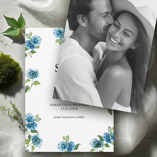 Hydrangea Save The Date Met Foto