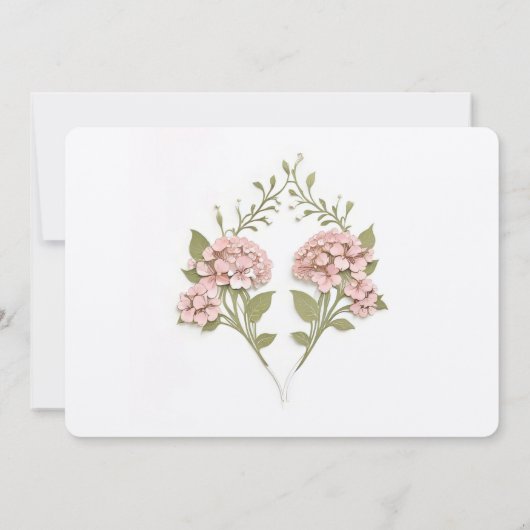 Hydrangea Save the Date Wedding Kaart (Achterkant)