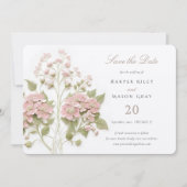 Hydrangea Save the Date Wedding Kaart (Voorkant)