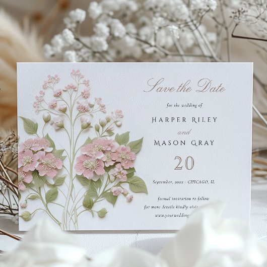 Hydrangea Save the Date Wedding Kaart