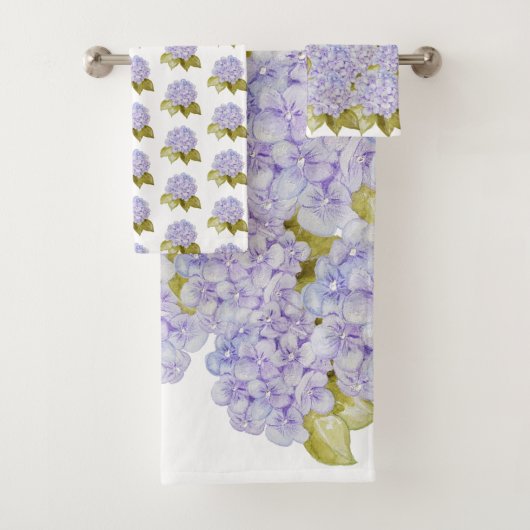 Hydrangea Schakeringen Van Paars Blauw Bad Handdoek (Insitu)