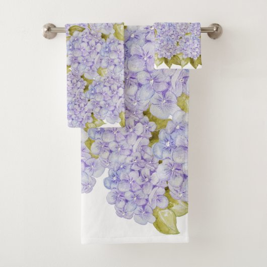 Hydrangea Schakeringen Van Paarsblauwe Bad Handdoe Handdoek (Insitu)