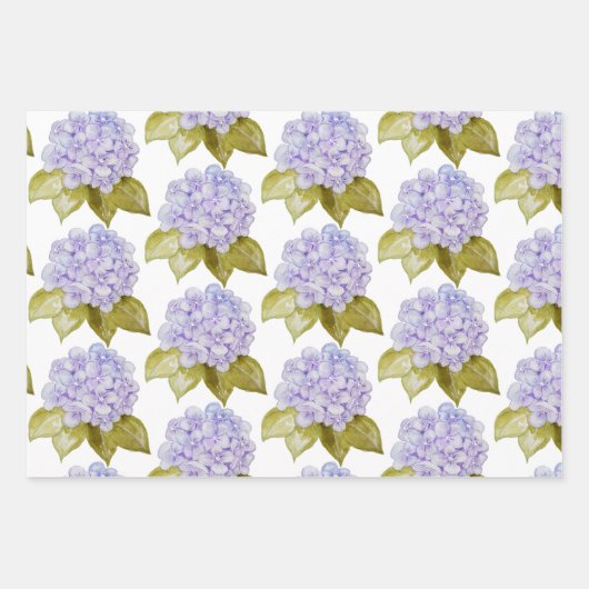 Hydrangea Schakeringen Van Violet Blauw Inpakpapier Vel (Voorkant 2)