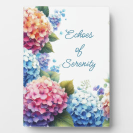 Hydrangea Serenity Tafelplaquette met Ezel Fotoplaat