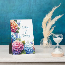 Hydrangea Serenity Tafelplaquette met Ezel Fotoplaat
