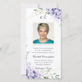 Hydrangea Sering Bloemige Geometrische Herdenking Bedankkaart (Voorkant)