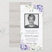 Hydrangea Sering Bloemige Geometrische Herdenking Bedankkaart (Voorkant / Achterkant)