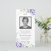 Hydrangea Sering Bloemige Geometrische Herdenking Bedankkaart (Staand voorkant)