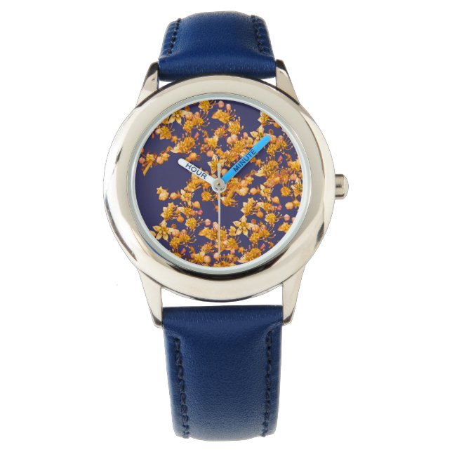 Hydrangea Sinaasappel en marine Horloge (Voorkant)