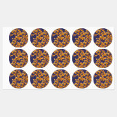 Hydrangea Sinaasappel en marine Labels (Vel)