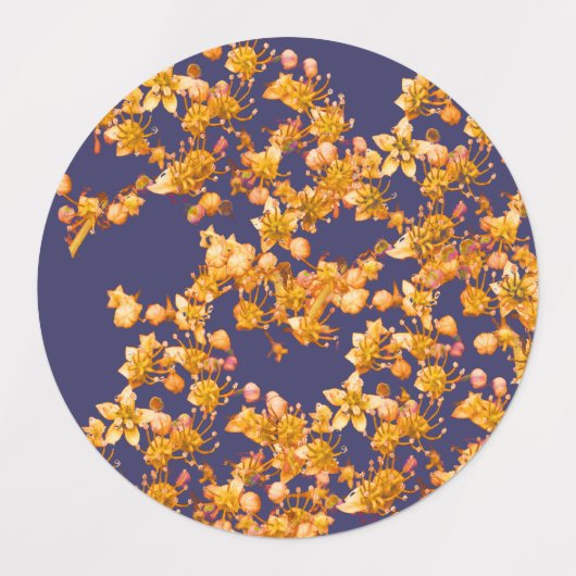 Hydrangea Sinaasappel en marine Labels (Design 3)