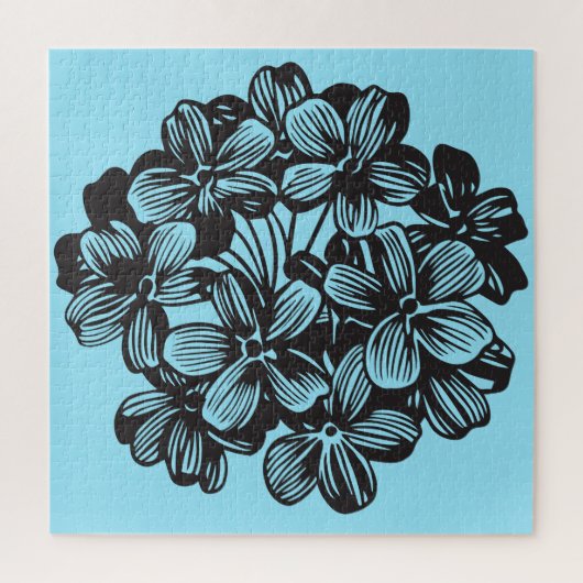 Hydrangea Sky Blue Flower Floral Legpuzzel (Verticaal)