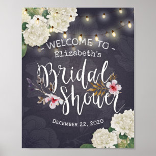 Hydrangea Slingerlichten Bruidsfeest Welkomstbord Poster