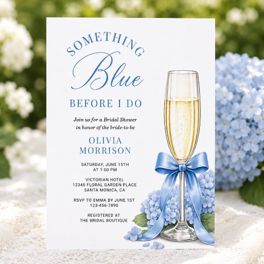 Hydrangea Something Blue Bruiloftsfeest Kaart