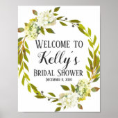 Hydrangea Spring flower welkomstteken Poster (Voorkant)
