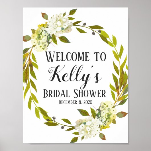 Hydrangea Spring flower welkomstteken Poster (Voorkant)