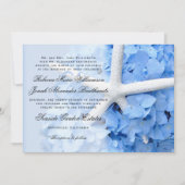 Hydrangea Starfish Parents Names Wedding Invite Kaart (Voorkant)