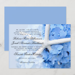 Hydrangea Starfish Parents Names Wedding Invite Kaart