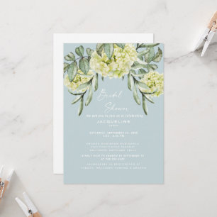 Hydrangea Stofblauw Elegante Bruiloftsdouche Kaart