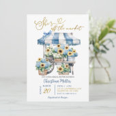 Hydrangea sunflower She's off the Market Bridal Kaart (Staand voorkant)