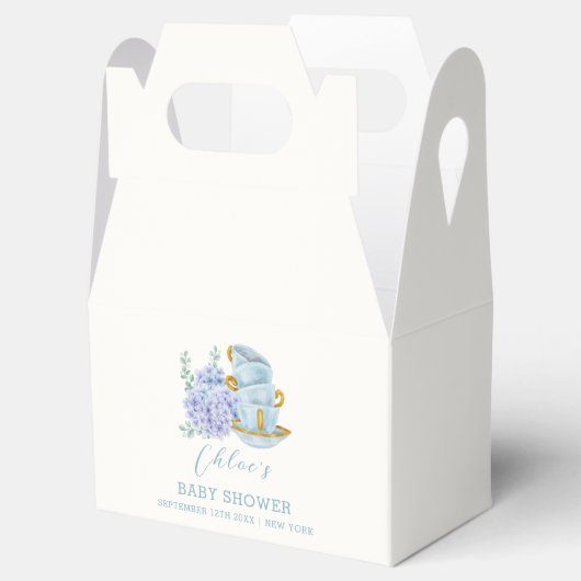 Hydrangea Tea Brewing Baby shower Bedankdoosjes (Geopend)
