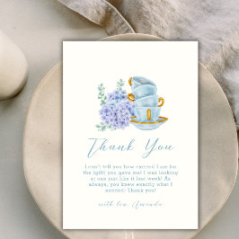  Hydrangea Tea Brewing Baby shower Bedankkaart