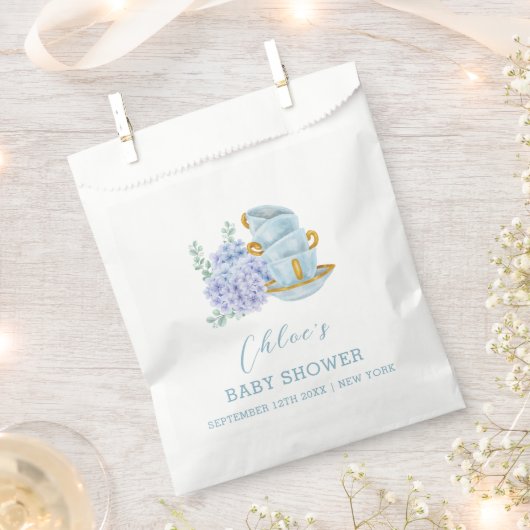 Hydrangea Tea Brewing Baby shower Bedankzakje (Geknipt)