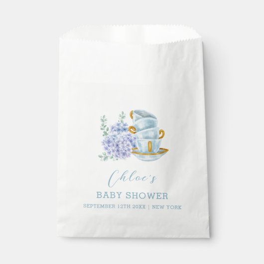  Hydrangea Tea Brewing Baby shower Bedankzakje (Voorkant)