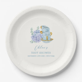  Hydrangea Tea Brewing Baby shower Papieren Bordje