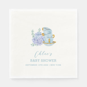 Hydrangea Tea Brewing Baby shower Servet