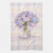 Hydrangea Theedoek | Pastel Plaid Keukendecor