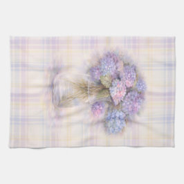 Hydrangea Theedoek | Pastel Schotlandse Ruit Keuke