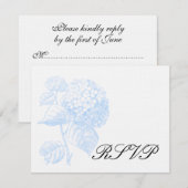 Hydrangea TROUWBEDANKING RSVP Kaartje (Voorkant / Achterkant)