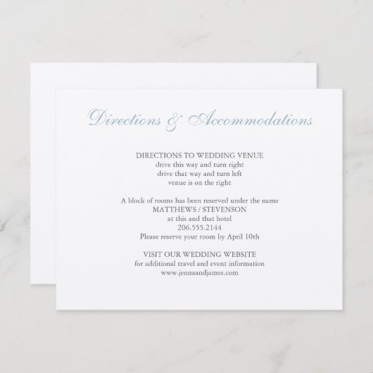 Hydrangea Trouwkaart Bijlage (Voorkant / Achterkant)