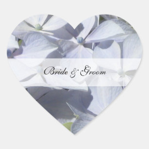 Hydrangea trouwstickers hart sticker