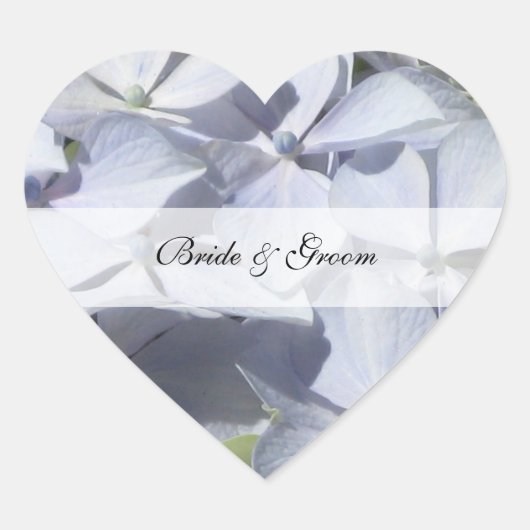 Hydrangea trouwstickers hart sticker (Voorkant)