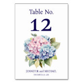 Hydrangea Trouwtafel Nummer Kaart (Voorkant)