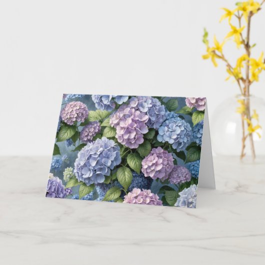 Hydrangea Tuin Verjaardag Kaart (Gele Bloem)