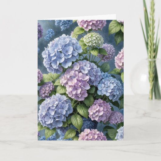 Hydrangea Tuin Verjaardag Kaart (Voorkant)