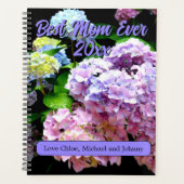 Hydrangea tuinroze blauw paarse floremgeschenk planner (Voorkant)