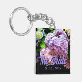 Hydrangea tuinroze blauwe paarse flora de Bride Sleutelhanger (Voorkant Links)