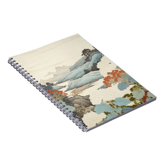 Hydrangea tuinschilderij buiten. notitieboek (Rechterzijde)